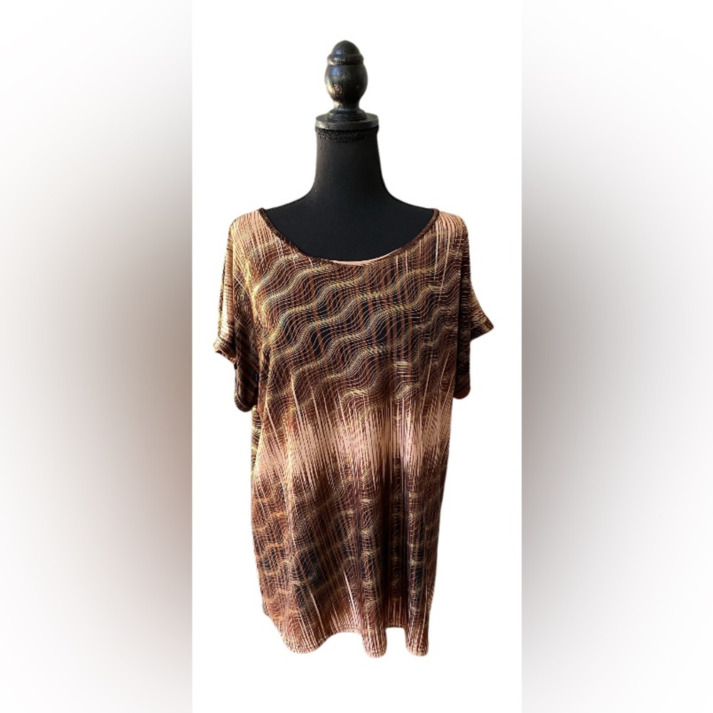 Ace Fashion: Brown And Gold Pattern Blouse